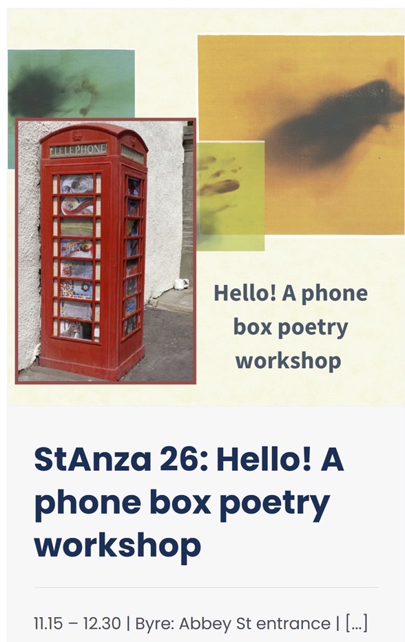 StAnza 26 A Phone box Poetry workshop led by Barbara Usher and Liz Crichton